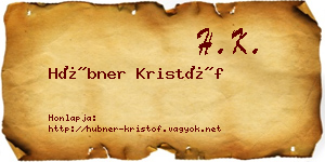 Hübner Kristóf névjegykártya
