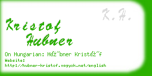 kristof hubner business card